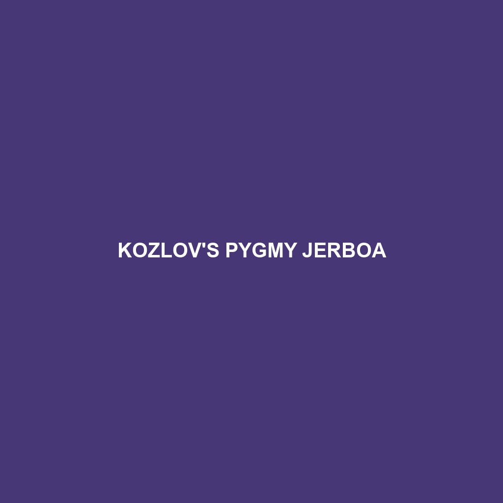 Kozlov's Pygmy Jerboa