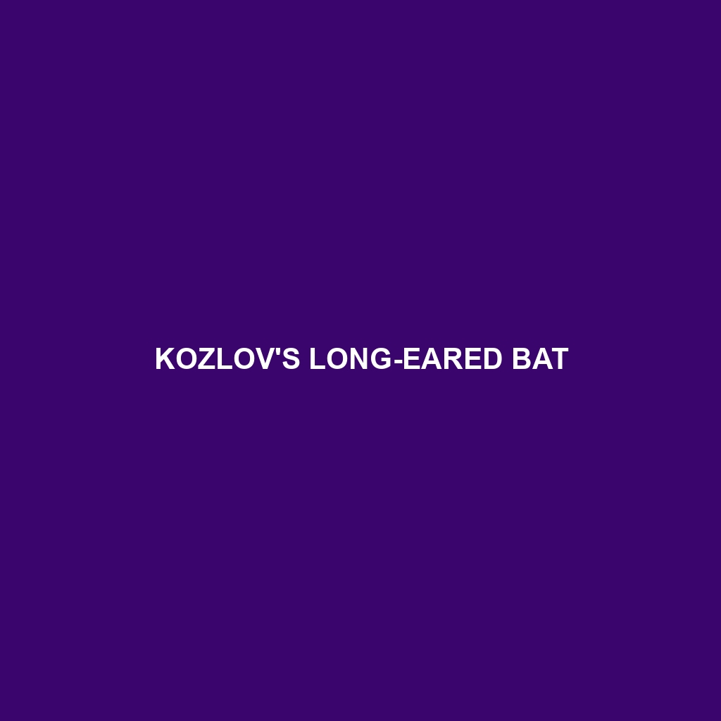 Kozlov's Long-eared Bat