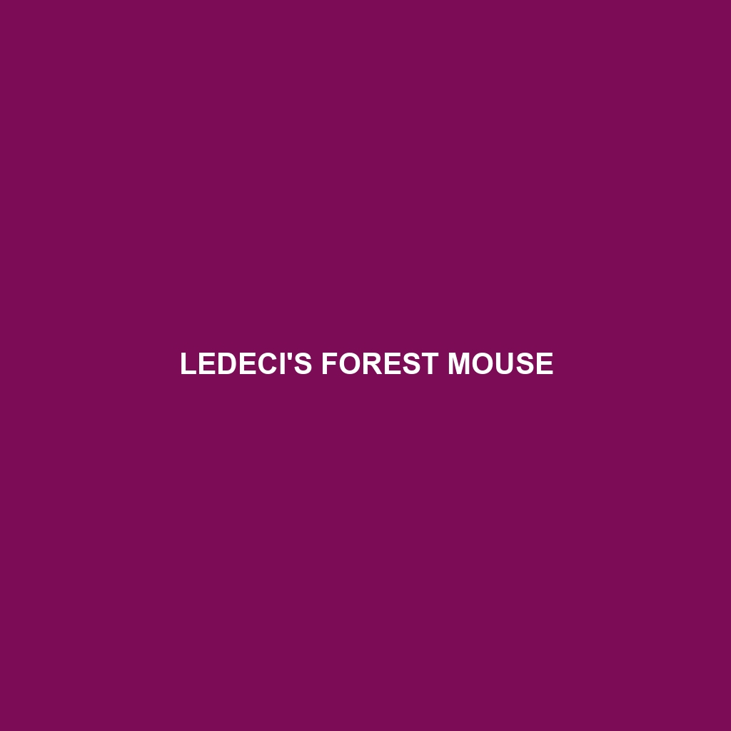 Ledeci's Forest Mouse