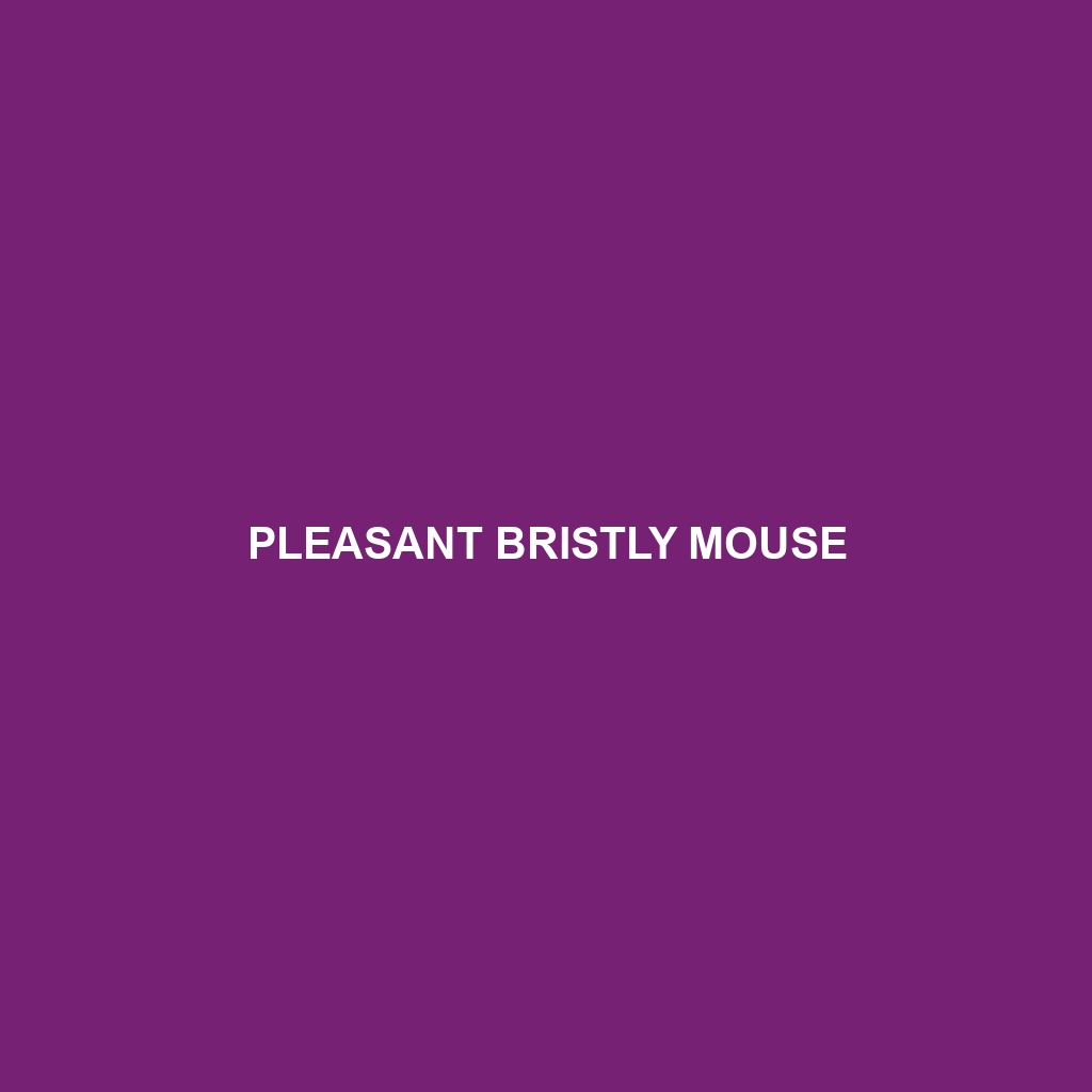 Pleasant Bristly Mouse