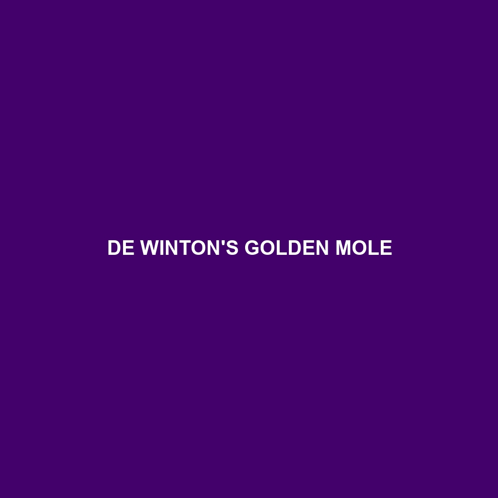 De Winton's Golden Mole