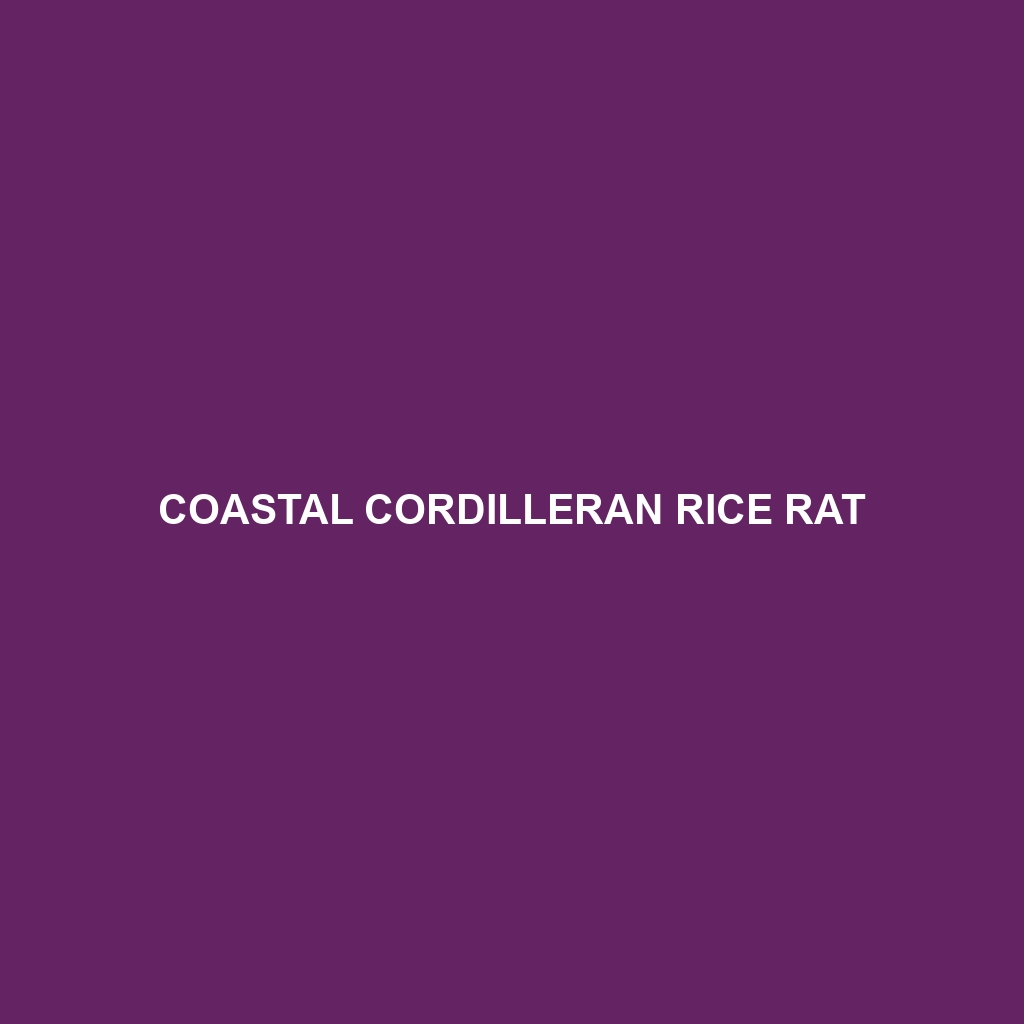 Coastal Cordilleran Rice Rat