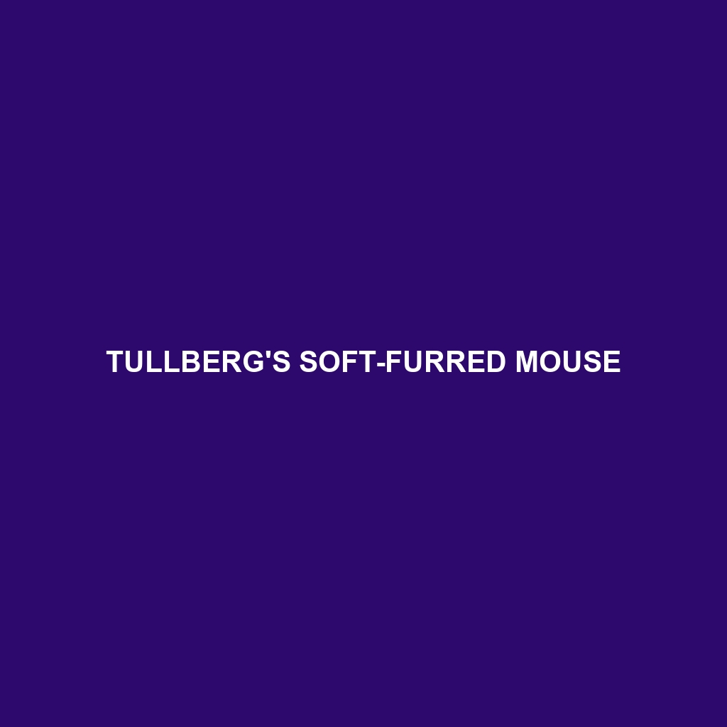 Tullberg's Soft-furred Mouse