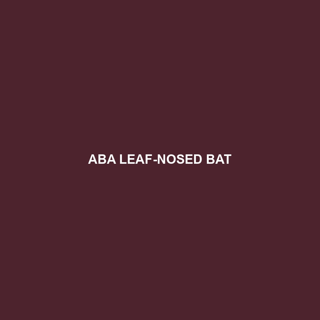 Aba Leaf-nosed Bat