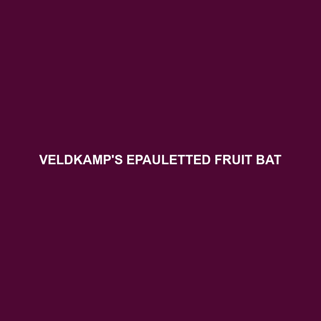 Veldkamp's Epauletted Fruit Bat