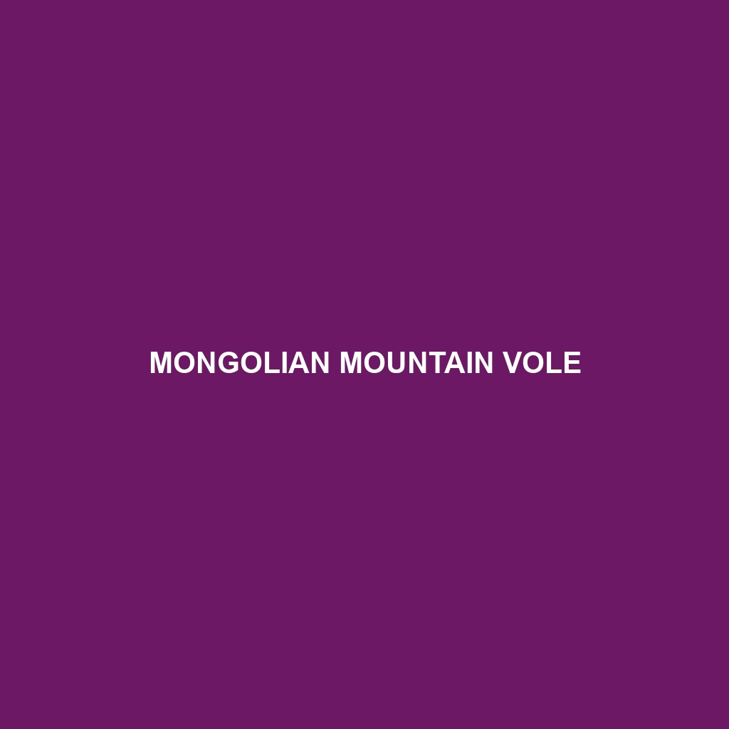 Mongolian Mountain Vole