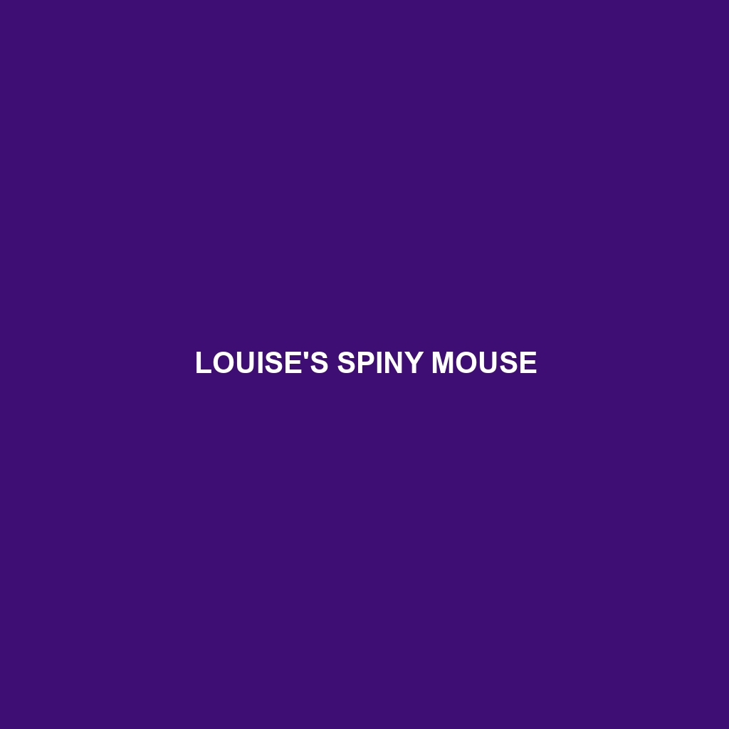 Louise's Spiny Mouse