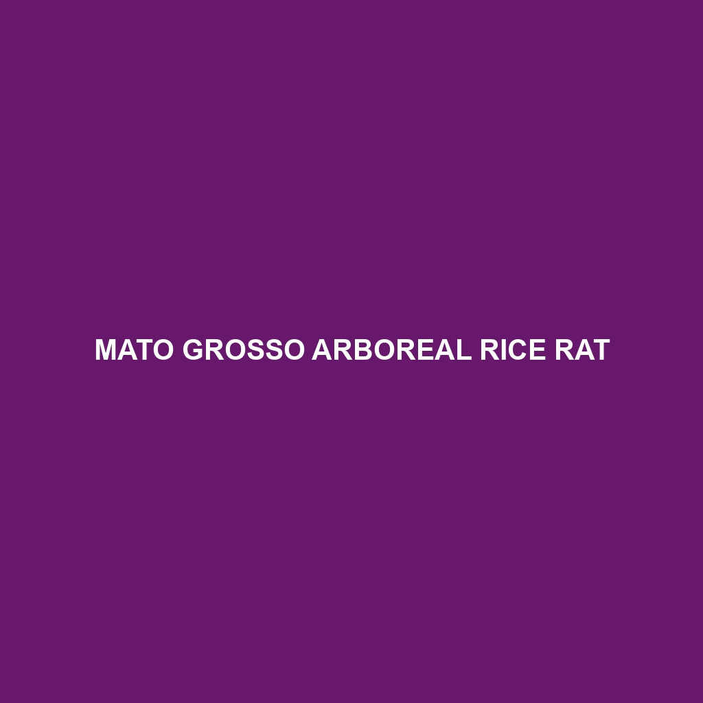 Mato Grosso Arboreal Rice Rat