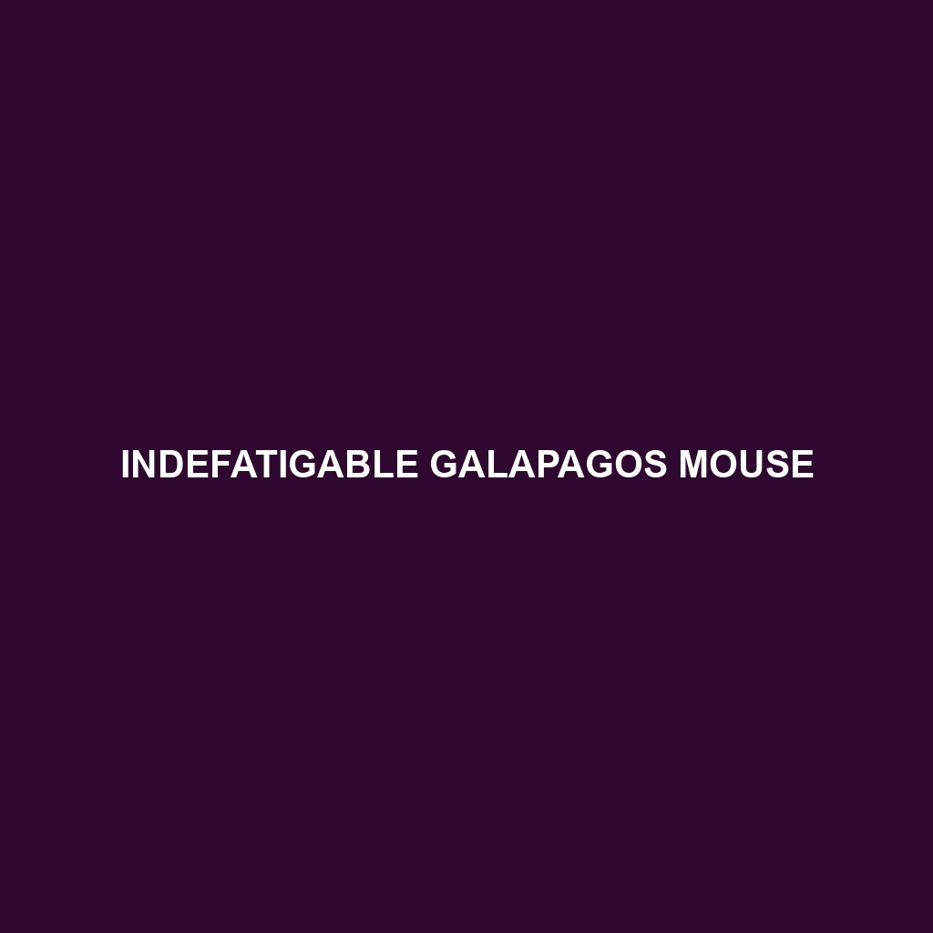 Indefatigable Galapagos Mouse