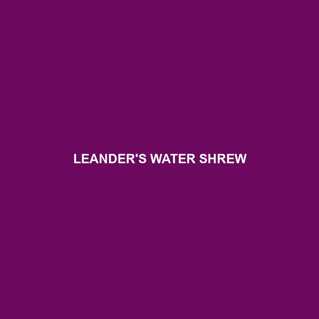 Leander's Water Shrew