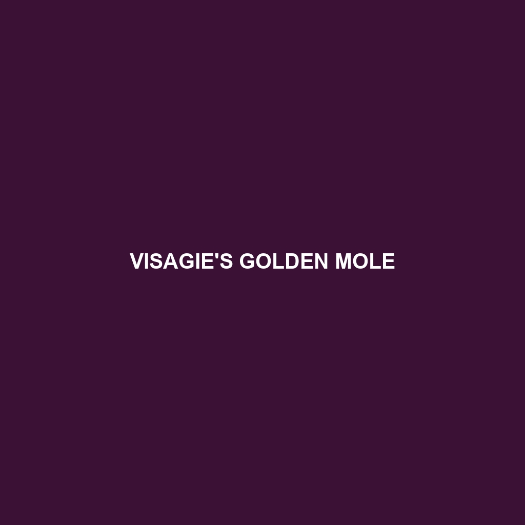 Visagie's Golden Mole