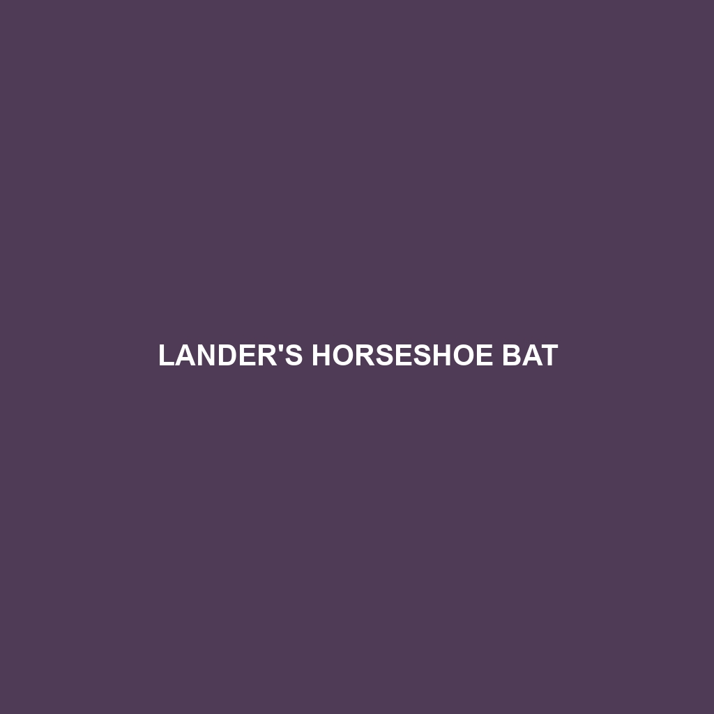 Lander's Horseshoe Bat