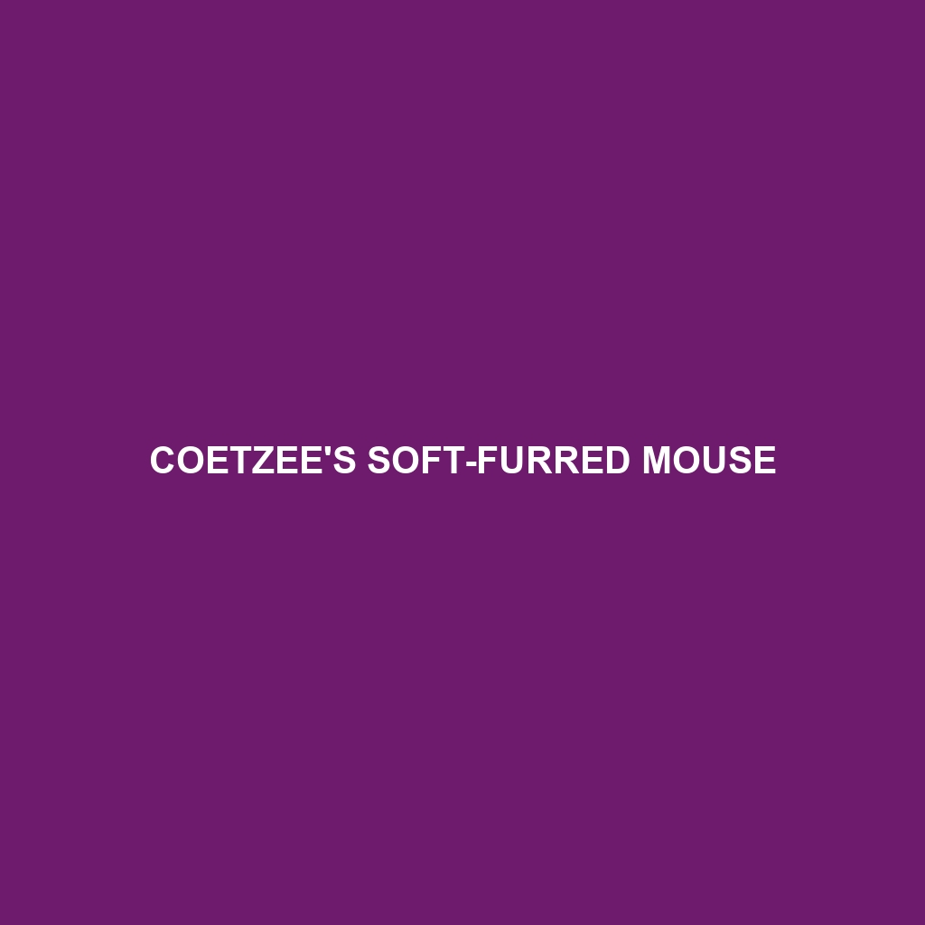 Coetzee's Soft-furred Mouse