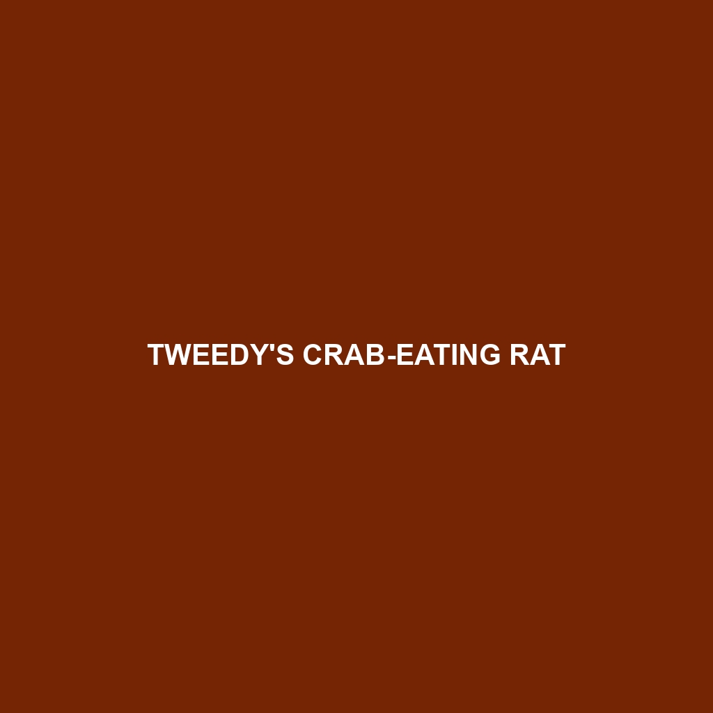 Tweedy's Crab-eating Rat