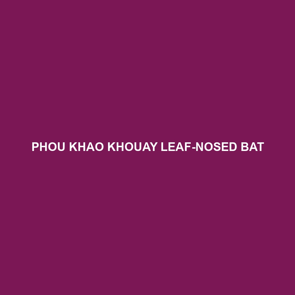 Phou Khao Khouay Leaf-nosed Bat