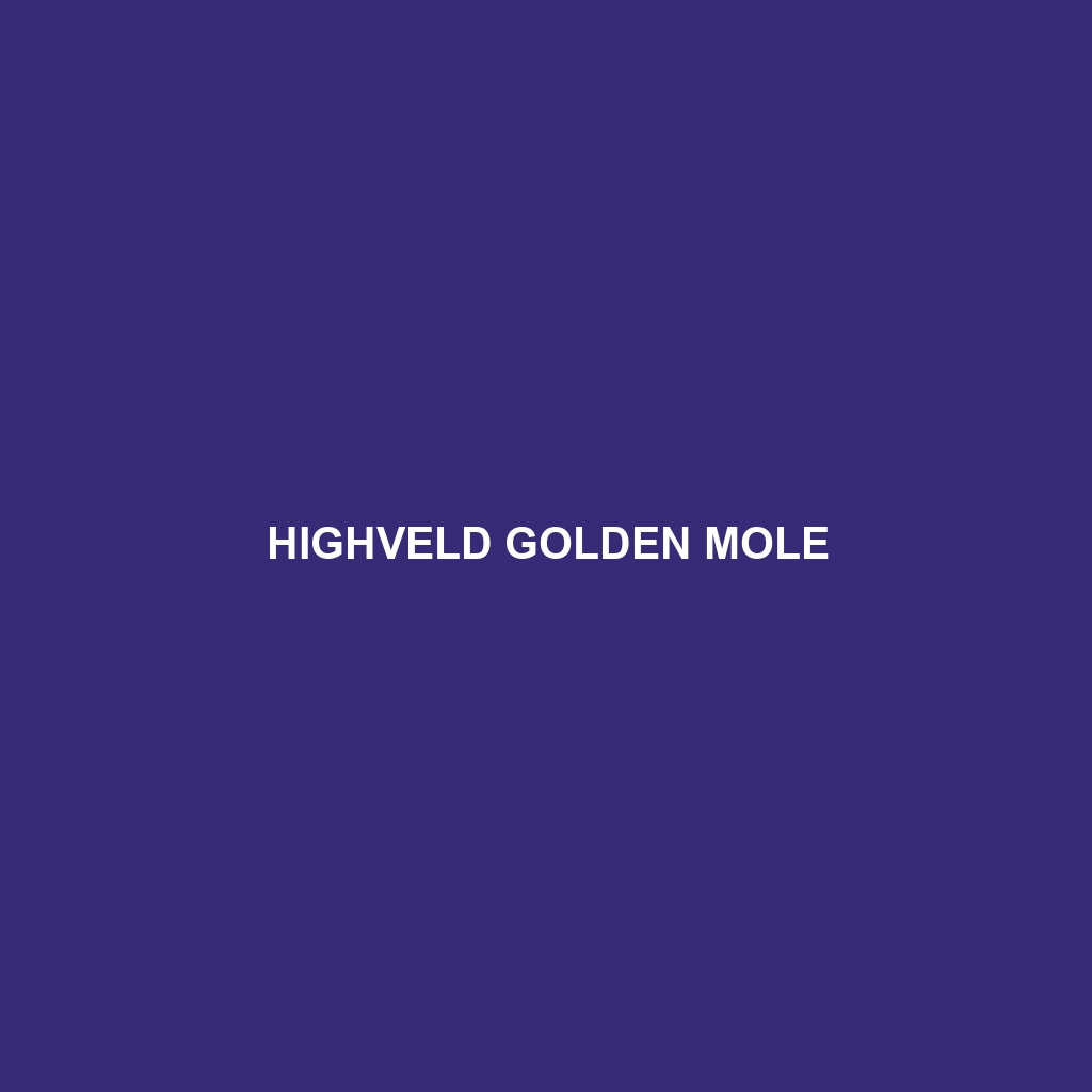 Highveld Golden Mole