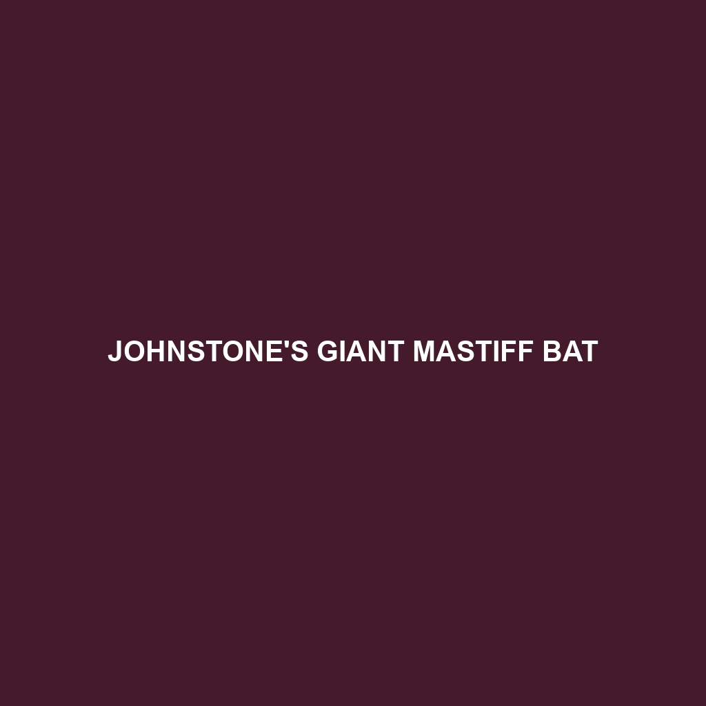 Johnstone's Giant Mastiff Bat