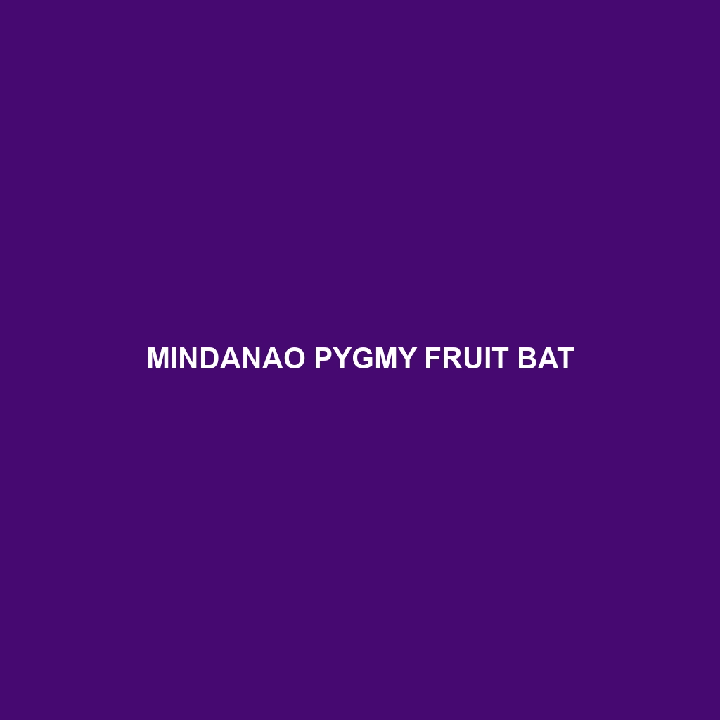 Mindanao Pygmy Fruit Bat