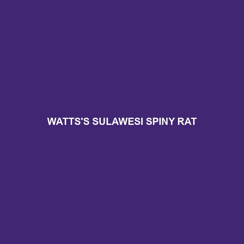 Watts's Sulawesi Spiny Rat