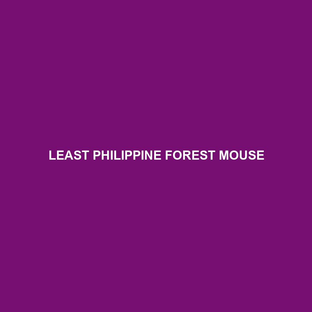 Least Philippine Forest Mouse