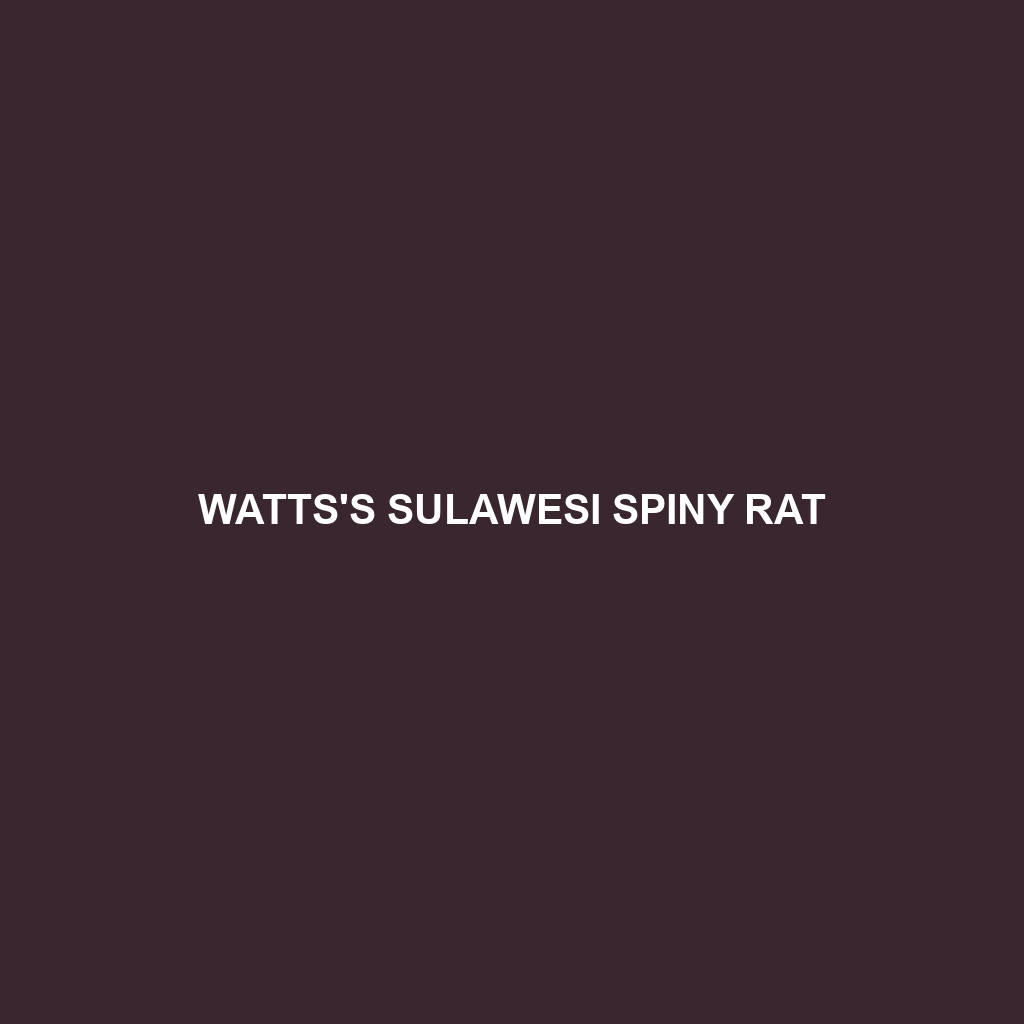 Watts's Sulawesi Spiny Rat