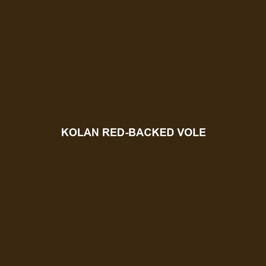 Kolan Red-backed Vole