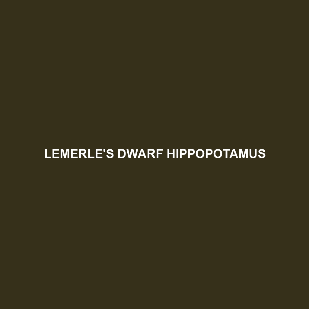 Lemerle's Dwarf Hippopotamus