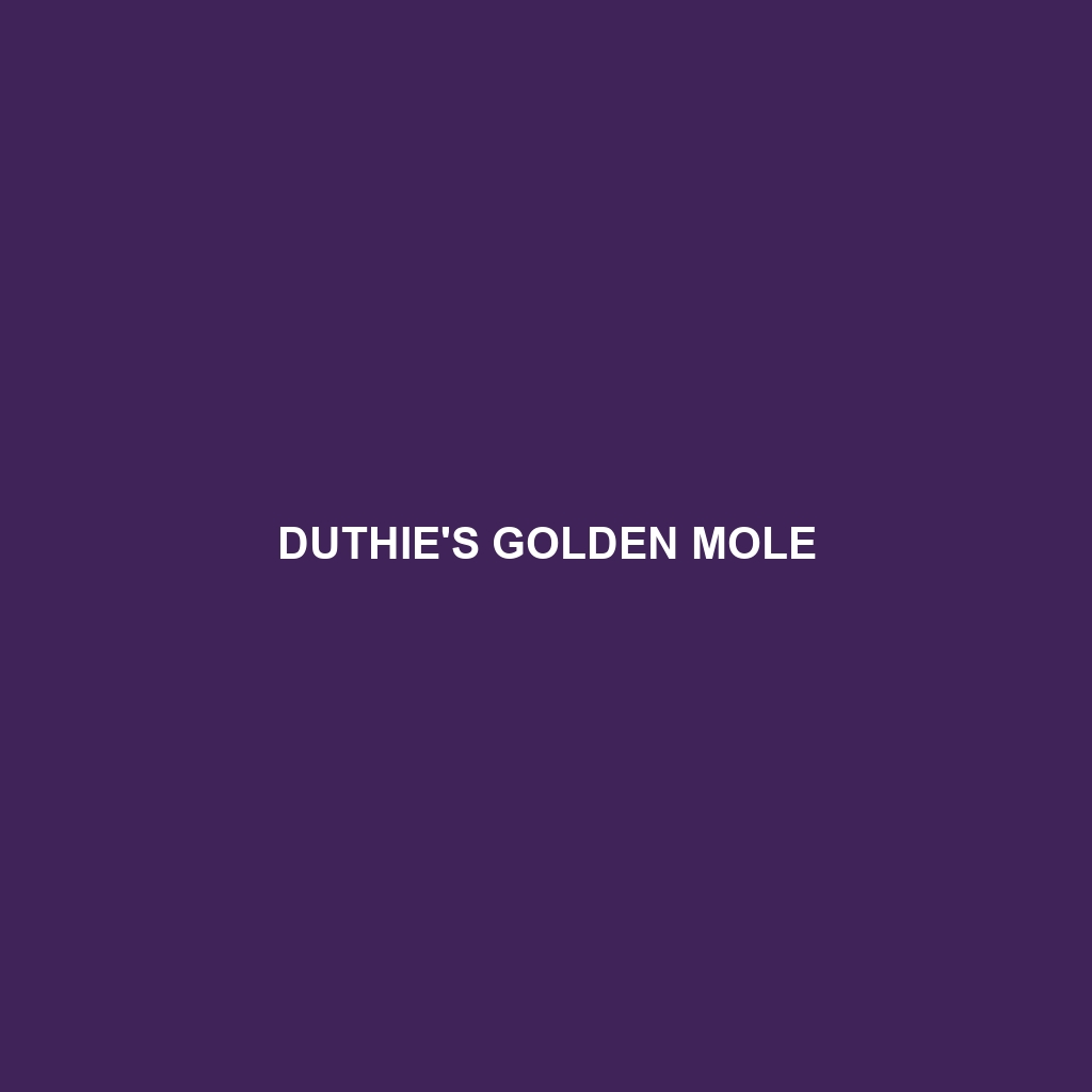 Duthie's Golden Mole