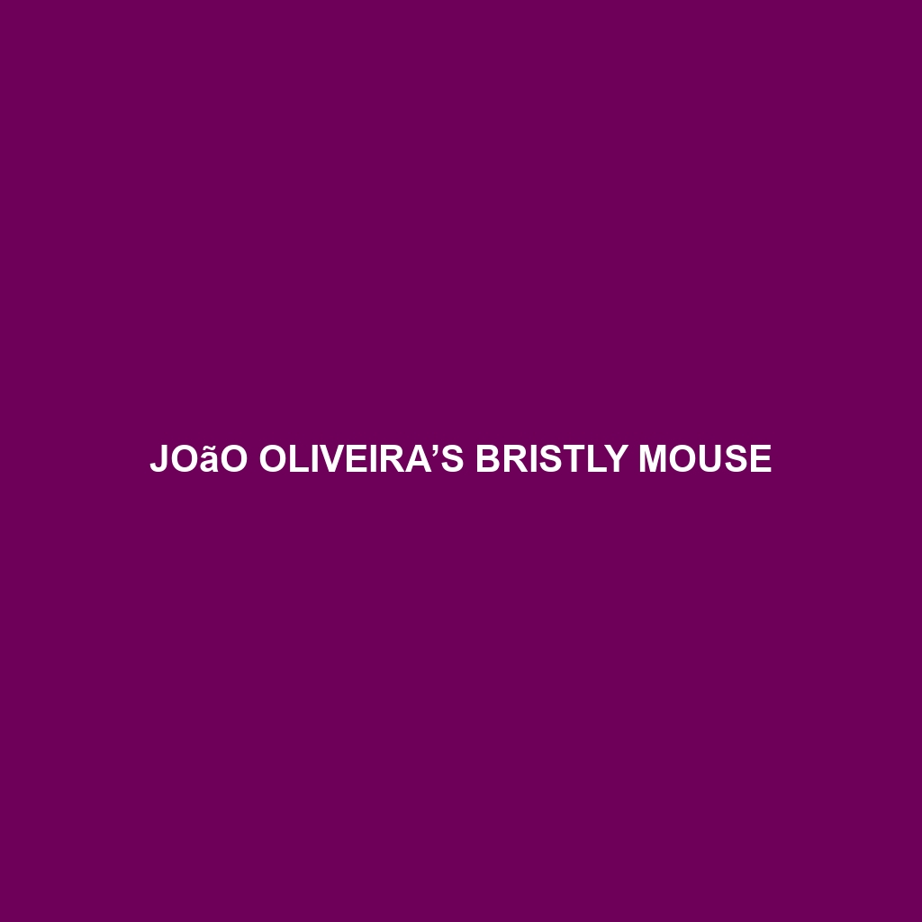 João Oliveira’s Bristly Mouse