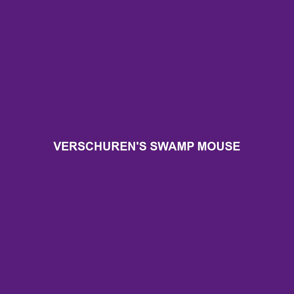 Verschuren's Swamp Mouse