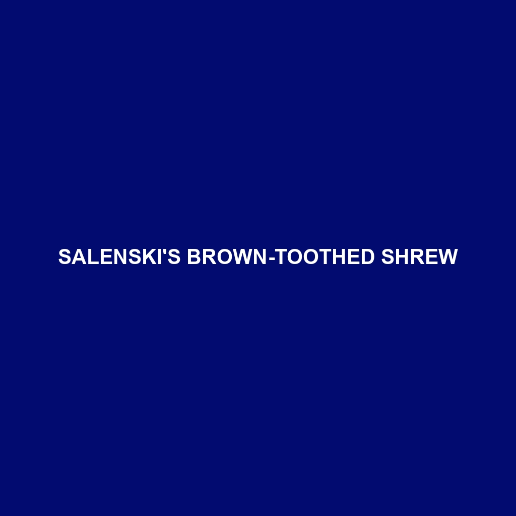 Salenski's Brown-toothed Shrew