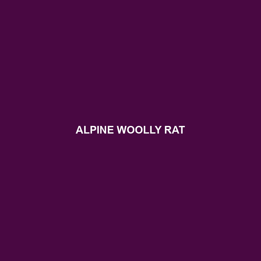 Alpine Woolly Rat