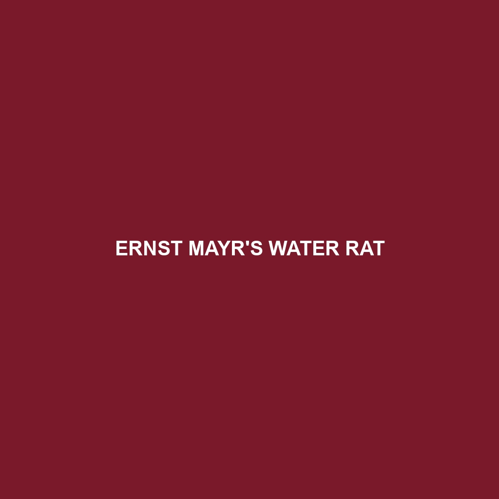 Ernst Mayr's Water Rat