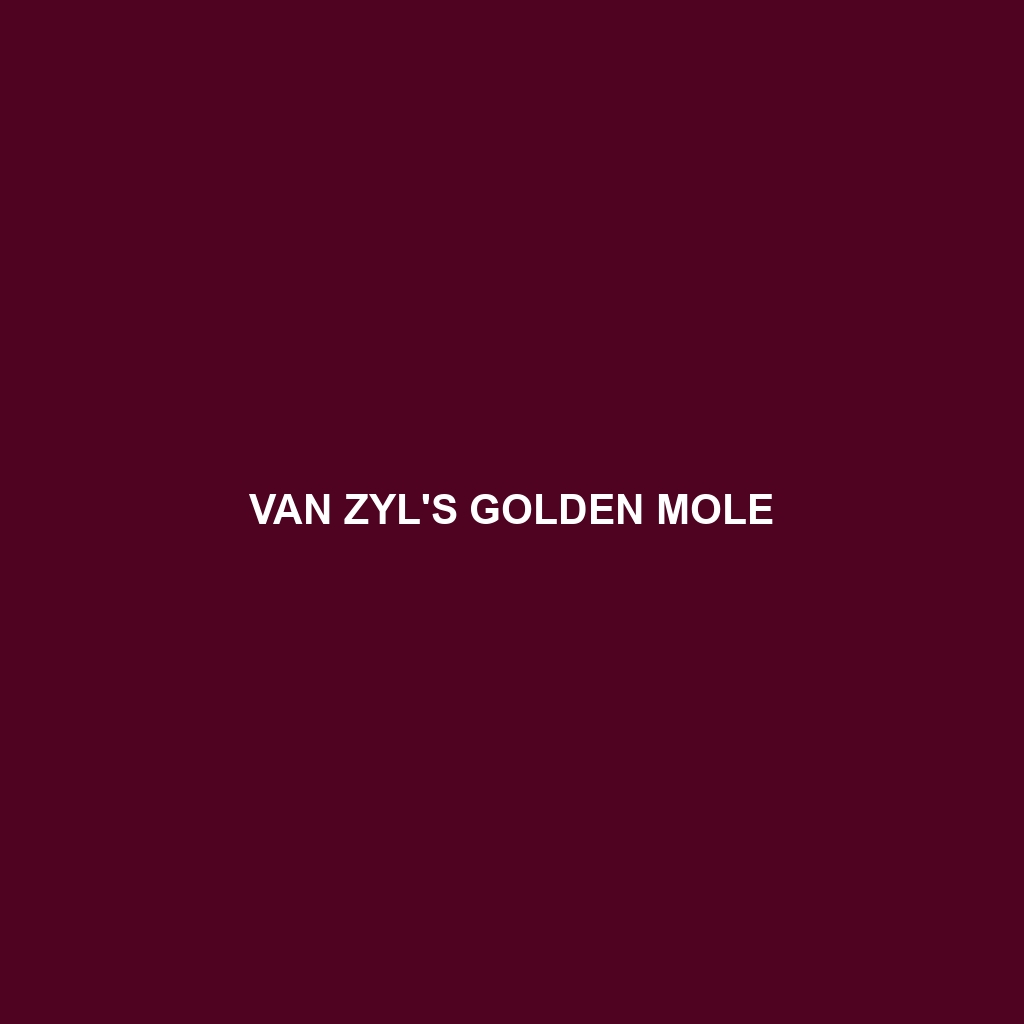 Van Zyl's Golden Mole