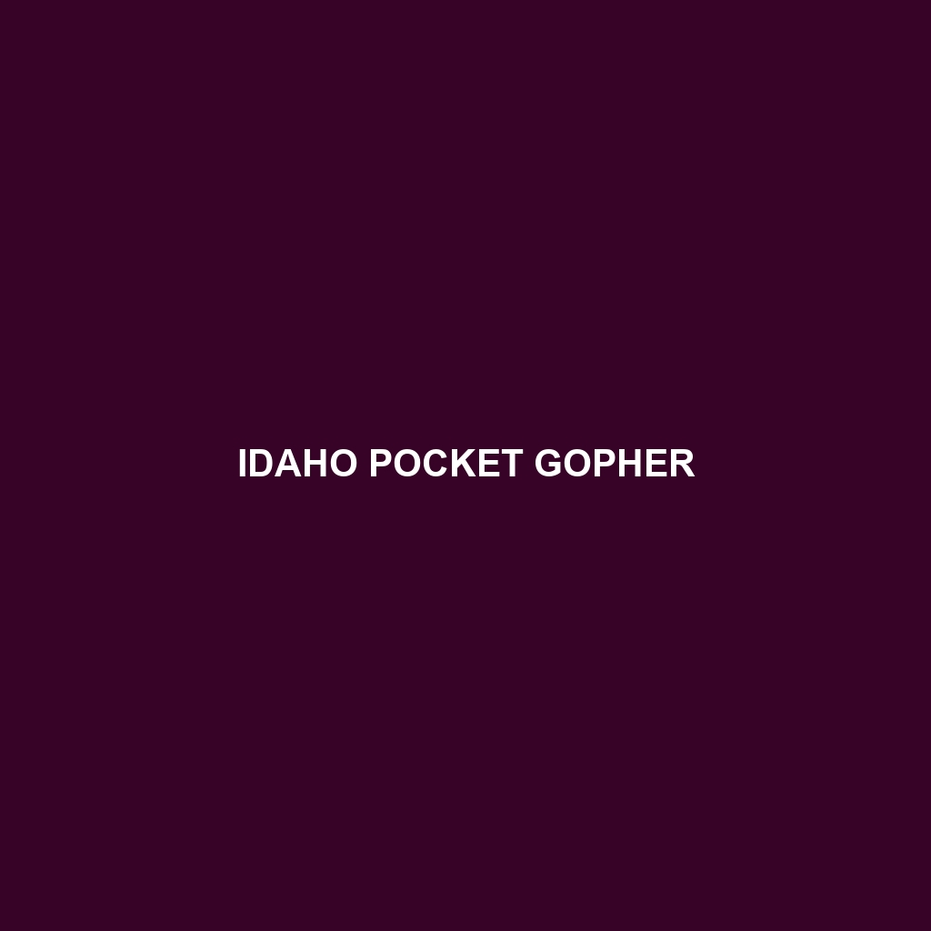 Idaho Pocket Gopher