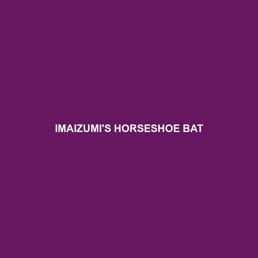 Imaizumi's Horseshoe Bat