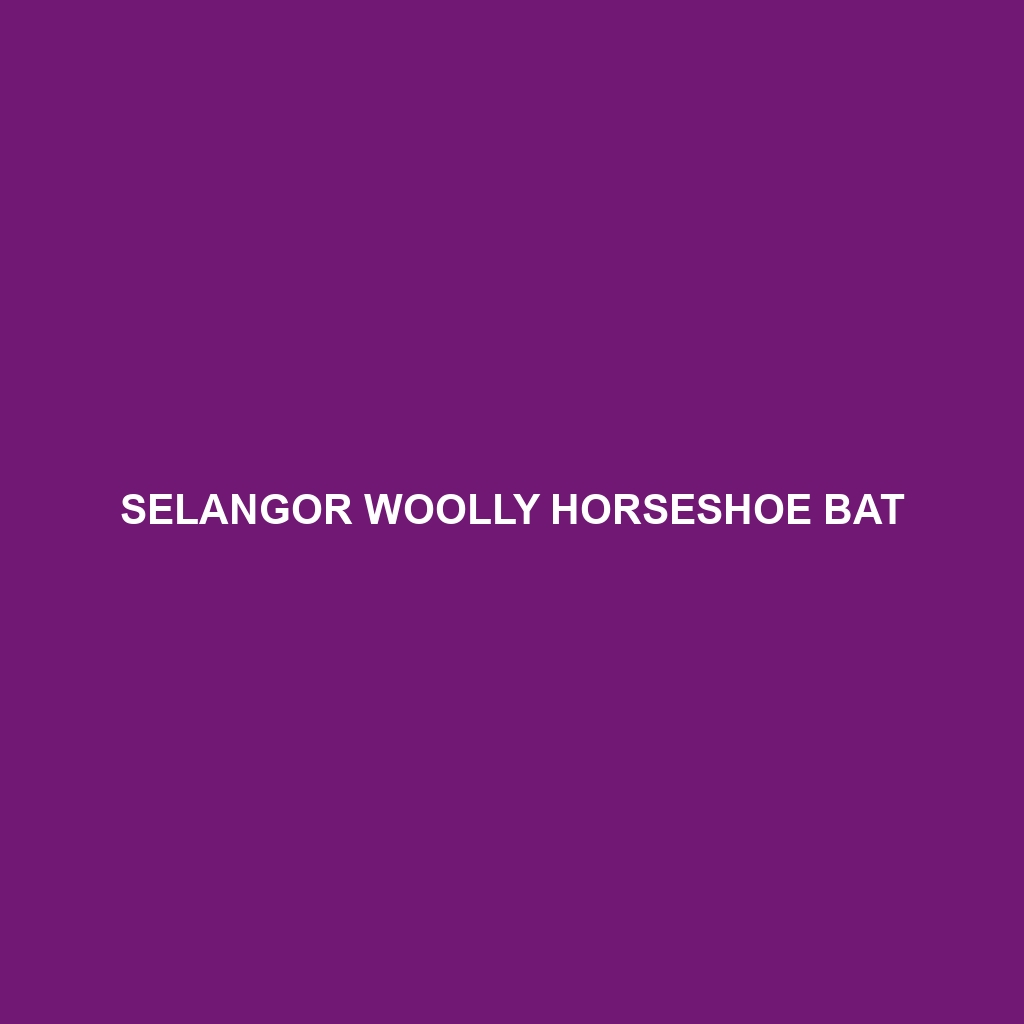 Selangor Woolly Horseshoe Bat