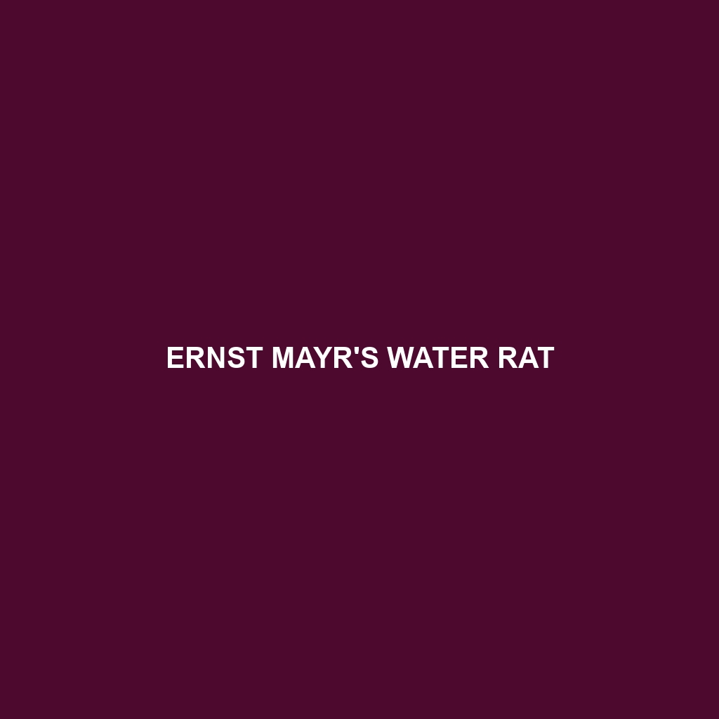 Ernst Mayr's Water Rat