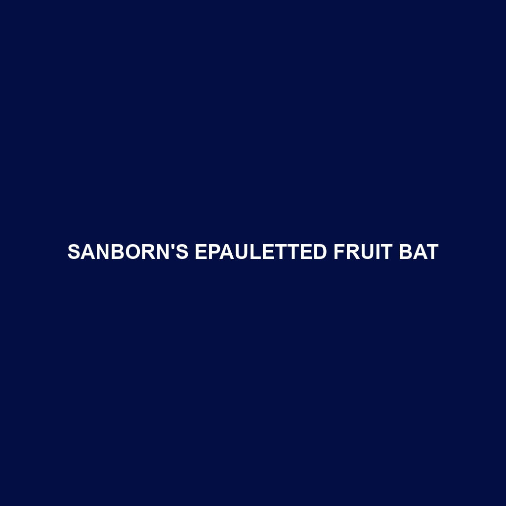 Sanborn's Epauletted Fruit Bat