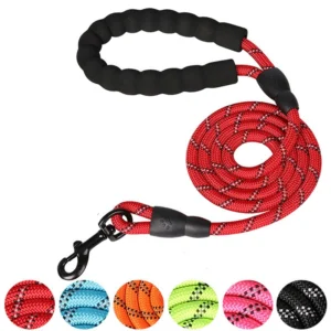 Pet Leash Reflective Strong Dog Leash with Comfortable Padded Handle Heavy Duty Training Durable Nylon Rope Leashes